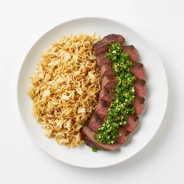 Herb Citrus Gremolata Beef with Fragrant Egyptian Rice